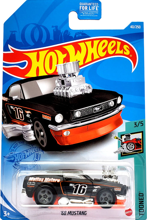 2021 Hot Wheels Mainline #040 - 1968 Ford Mustang (Tooned Black) GRY01