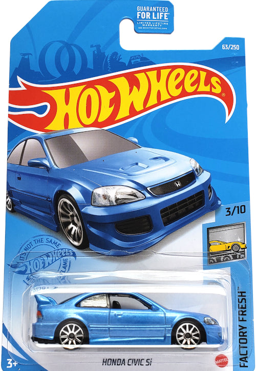 2021 Hot Wheels Mainline #063 - 1999 Honda Civic Si EM1 (Blue) GRY27
