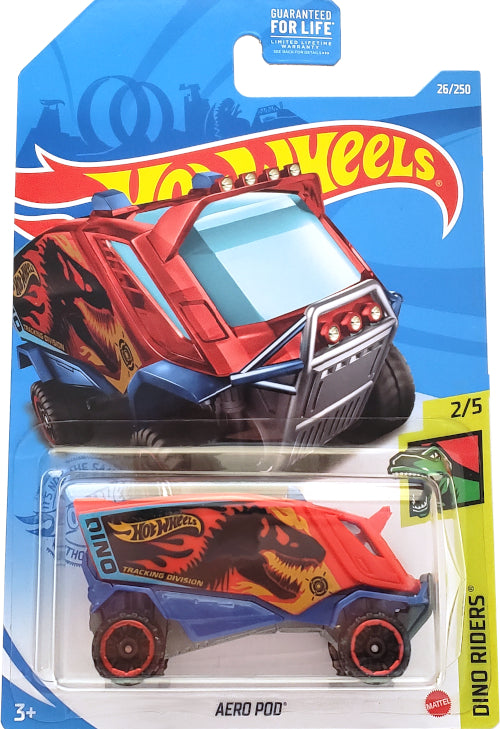 2021 Hot Wheels Mainline #026 - Aero Pod Dinosaur Van (Red) GRY61