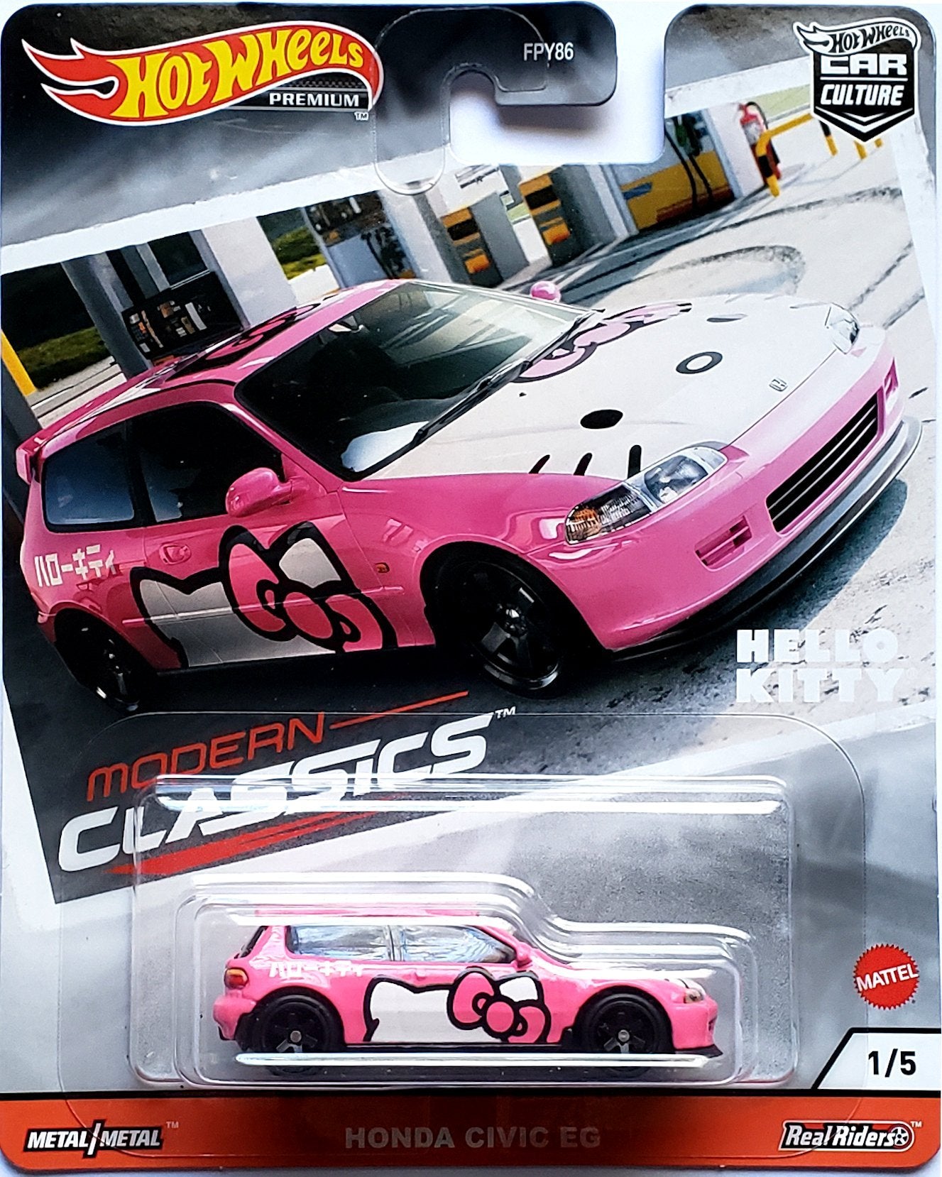 Hot Wheels Premium - Honda Civic Hatchback EG (Pink Hello Kitty) GJR00