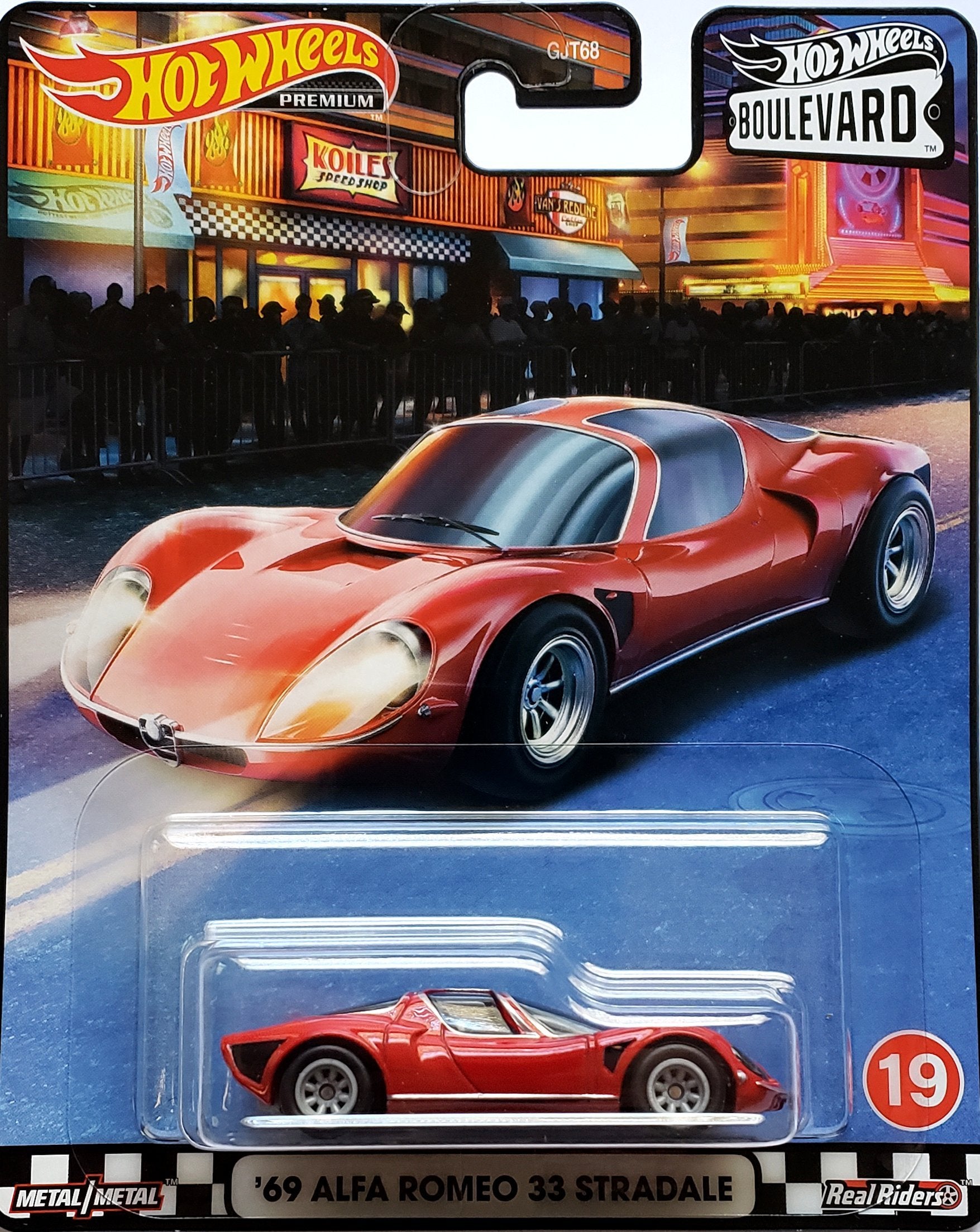 Hot Wheels Boulevard Premium - #19 1969 Alfa Romeo 33 Stradale (Red) GJT78