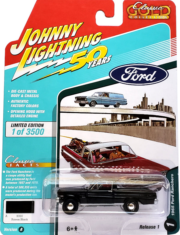 2019 Johnny Lightning Classic Gold - 1965 Ford Ranchero (Black) JLCG019-11A