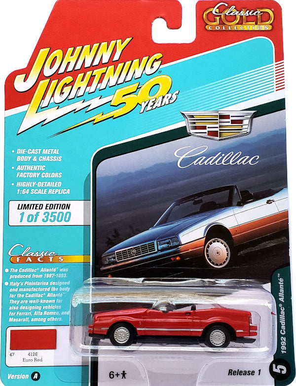 2019 Johnny Lightning Classic Gold - 1992 Cadillac Allante (Red) JLCG019-15A