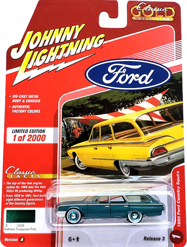 2020 Johnny Lightning Classic Gold - 1960 Ford Country Squire (Blue) JLCG023-31A