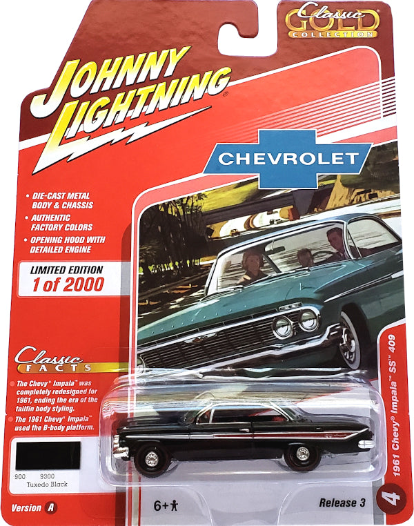 2020 Johnny Lightning Classic Gold - 1961 Chevy Impala SS 409 (Black) JLCG023-34A