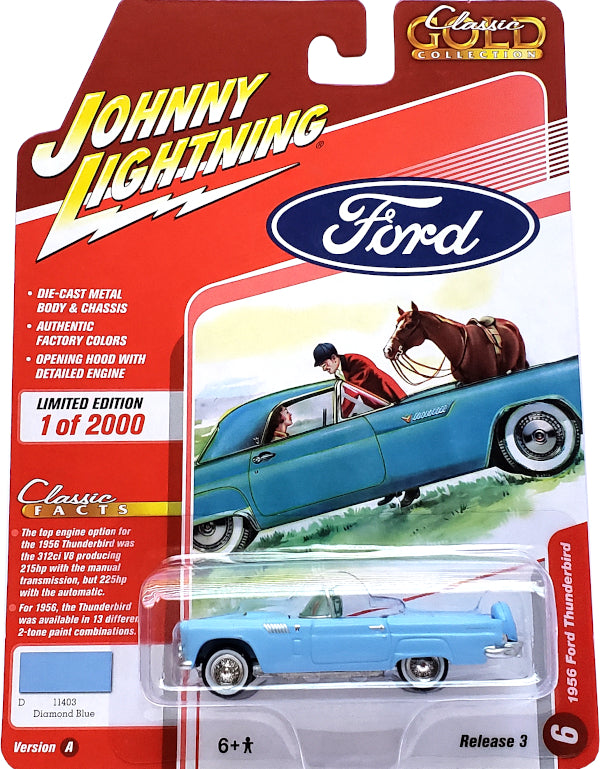2020 Johnny Lightning Classic Gold - 1956 Ford Thunderbird (Blue) JLCG023-36A