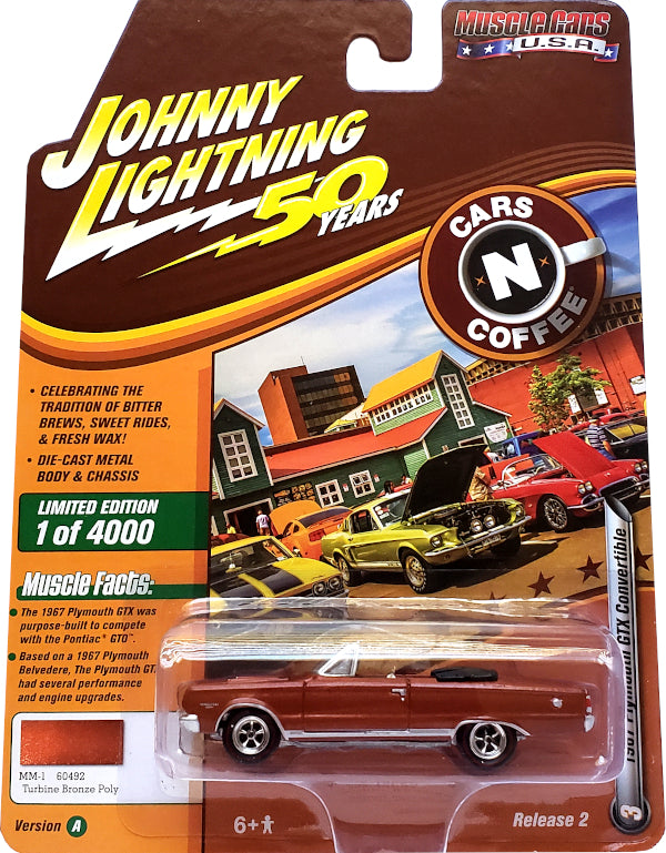 2019 Johnny Lightning Muscle Cars USA - 1967 Plymouth GTX Convertible (Bronze) JLMC020-23A