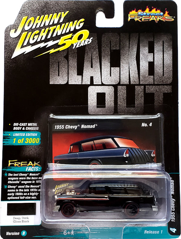 2019 Johnny Lightning Street Freaks - 1955 Chevy Nomad (Black) JLSF013-14B
